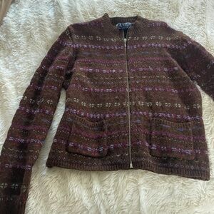 Ralph Ralph Lauren Fair Isle Zip up cardigan sweater L